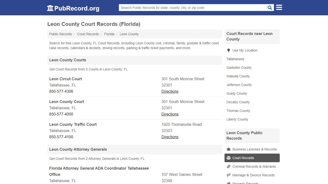 Free Leon County Court Records (Florida Court Records) - PubRecord.org